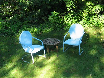 Nothing better than motel chairs and a table for sipping beer at.