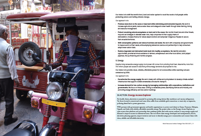 A spread from the 2022 Strategic Plan, showing a full-page photo and accompanying text.